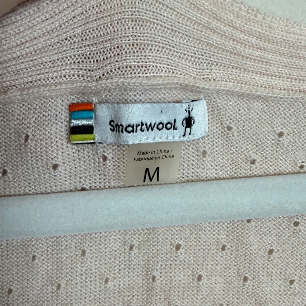 Smartwool Pastel Pink V Neck Wool Blend Sweater Size Medium
